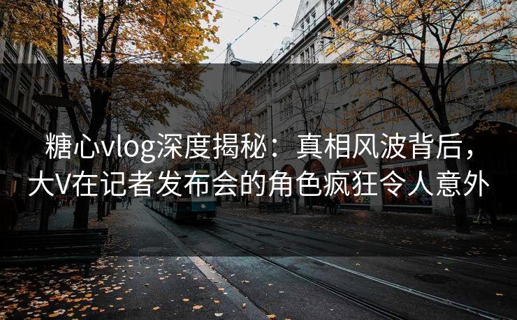 糖心vlog深度揭秘：真相风波背后，大V在记者发布会的角色疯狂令人意外